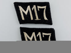 A Pair Of Nskk Collar Tabs; Unit M17
