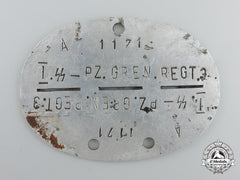Germany, Ss. A 1St Ss Panzer Grenadier Regiment 3 Id Disc