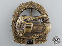A 1957 Model German Tank Badge; Special Grade "75"
