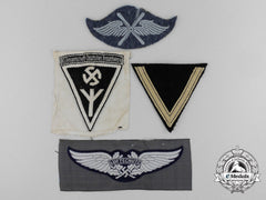 Four Second War German Cloth Insignia