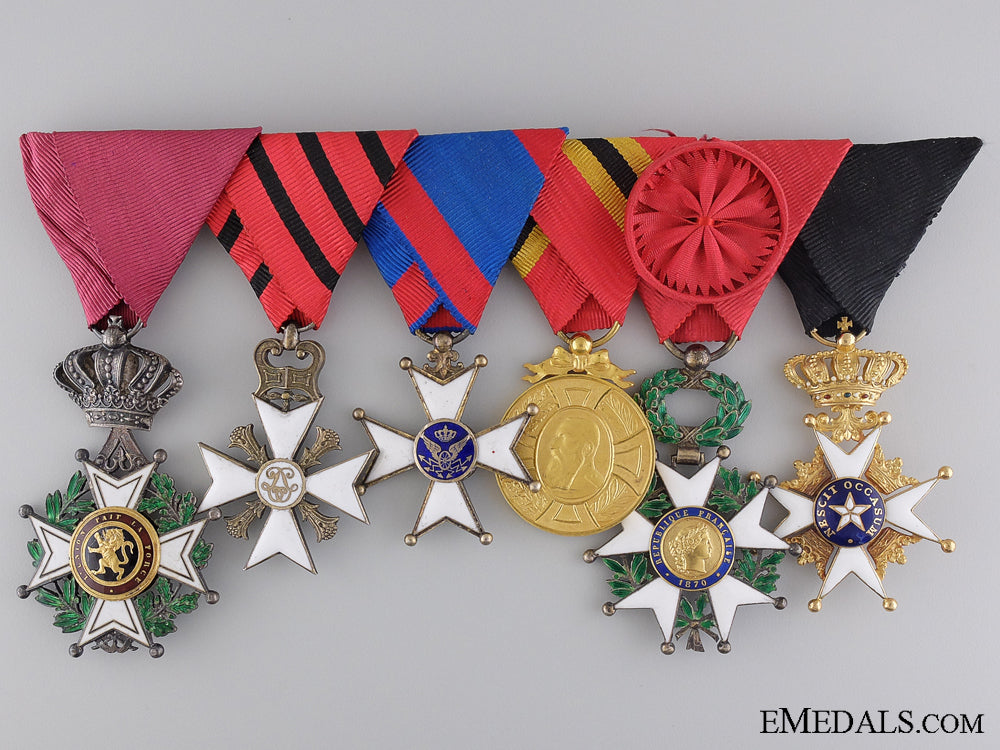 a_belgian_medal_bar_with_swedish_order_of_the_north_star_in_gold_a_belgian_medal__53f640a00eb40