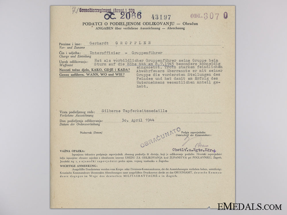 a_bravery_award_citation_to_the370_th_croatian_grenadier_regiment_a_bravery_award__546226089a8f0