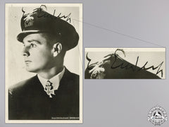 A War Time, C.1941 Signed Kreigsmarine Knight's Cross Winner Photo; Endrass