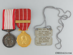 A Canadian Forces Decoration Pair To R.r. Pringle