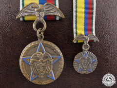 A Colombian Medal For 15 Years' Military Service With Miniature & Case