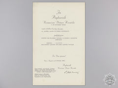 A Croatian Iron Trefoil Award Document To German General Sanne
