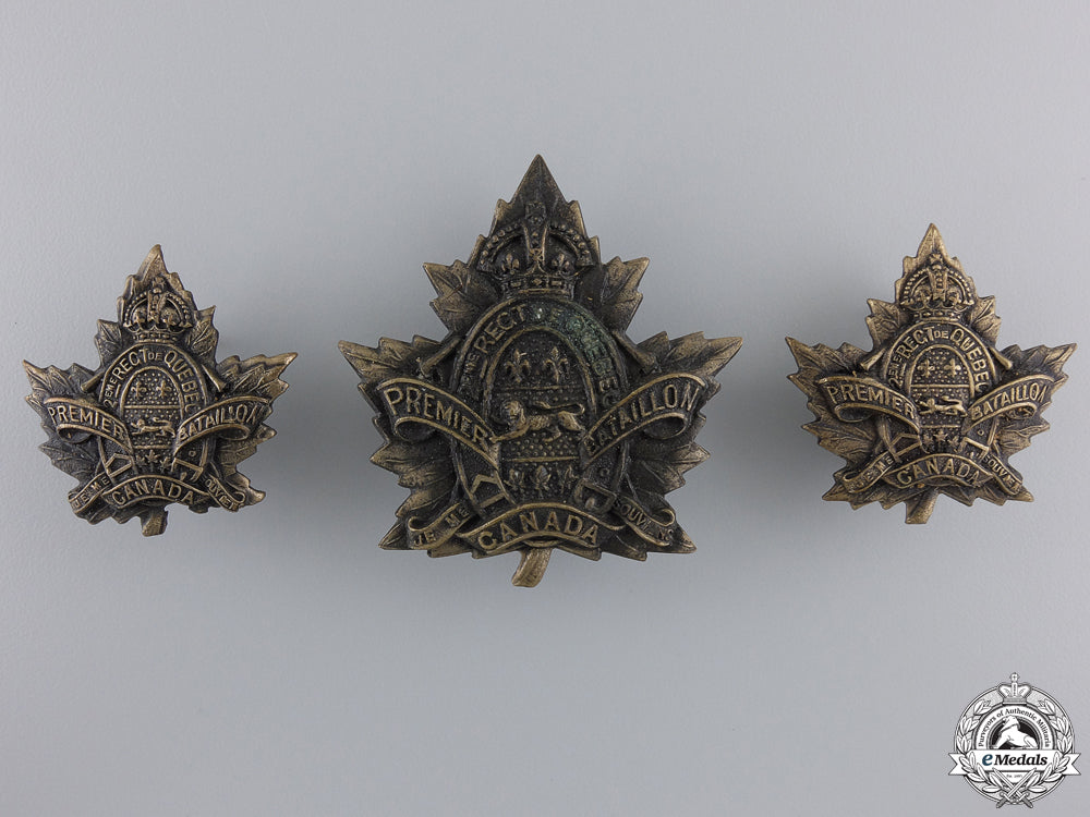 a_first_war1_st_depot_battalion;2_nd_quebec_regiment_insignia_set_a_first_war_1st__5512bce3c227e