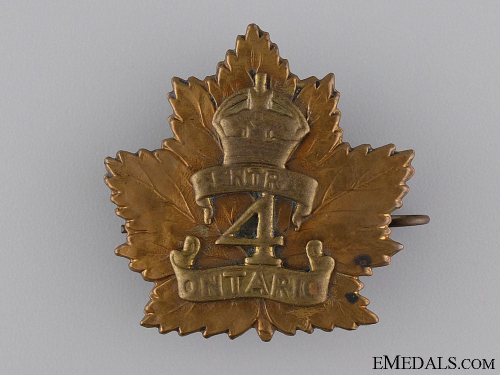 a_first_war4_th_canadian_infantry_battalion_officer's_cap_badge_a_first_war_4th__53dfa66cf0492