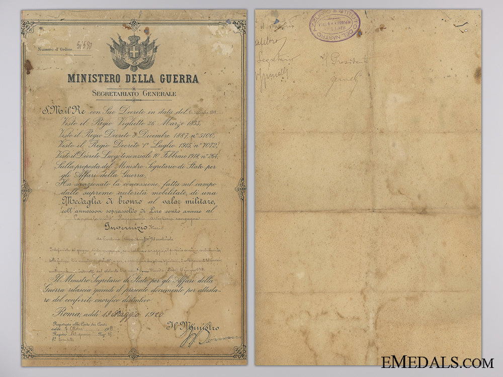 a_first_war_al_valore_militarie_award_document_a_first_war_al_v_54205b478adf1