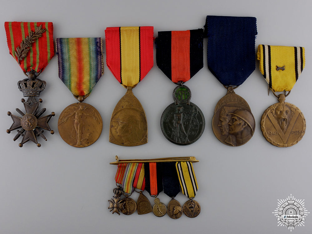 a_first_war_belgian_medal_bar_with_miniatures_a_first_war_belg_54ac4b79dd3ca