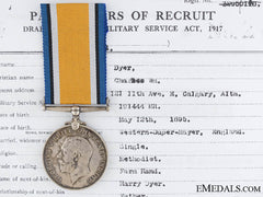 A First War British War Medal To The Alberta Rifles Cef