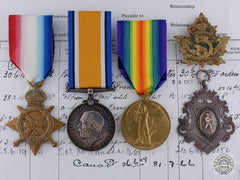 A First War Canadian Group To The 5Th Mounted Rifles