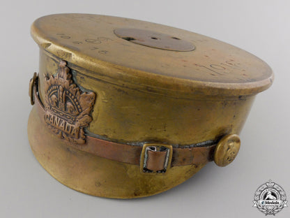 a_first_war_canadian_officer's_visor_cap_trench_art_a_first_war_cana_556dc70ce7db0