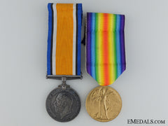 A First War Medal Pair To The Canadian Railway Troops
