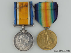 A First War Medal Pair To The Canadian Railway Troops