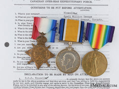 A First War Medal Group To The 4Th Canadian Infantry Cef