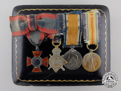 A First War Nursing Miniature Group Of Four With Case