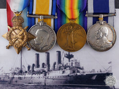 A First War Royal Navy Long Service Group To Submarine C-34