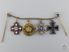 A First War Schwarzburg Dutchy Honour Cross Miniature Chain