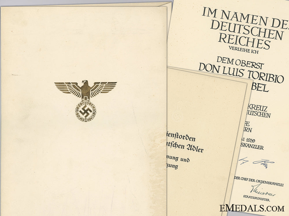 a_german_eagle_order1_st_class_document_to_spanish_air_force_a_german_eagle_o_5450f0a9876ec