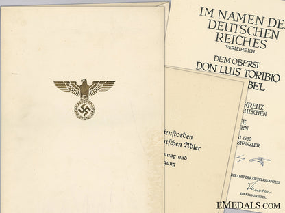 a_german_eagle_order1_st_class_document_to_spanish_air_force_a_german_eagle_o_5450f0a9876ec