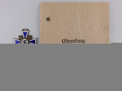 A German Mother's Cross; Bronze Grade With Packet