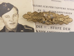 A Gold Grade Close Combat Clasp & Document To The 3Rd Panzer Regiment