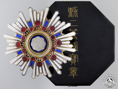 A Japanese Order Of The Sacred Treasure; 2Nd Class Breast Star With Case