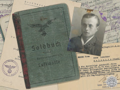A Luftwaffe Soldbuch & Anti-Partisan Document To Fallschirmjäger