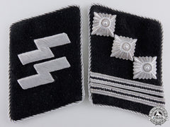 A Mint Hauptsturmführer Collar Tab Pair; Rzm Tagged