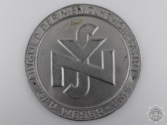 A National Social People's Welfare (Nsv) Weser-Ems Door Plate