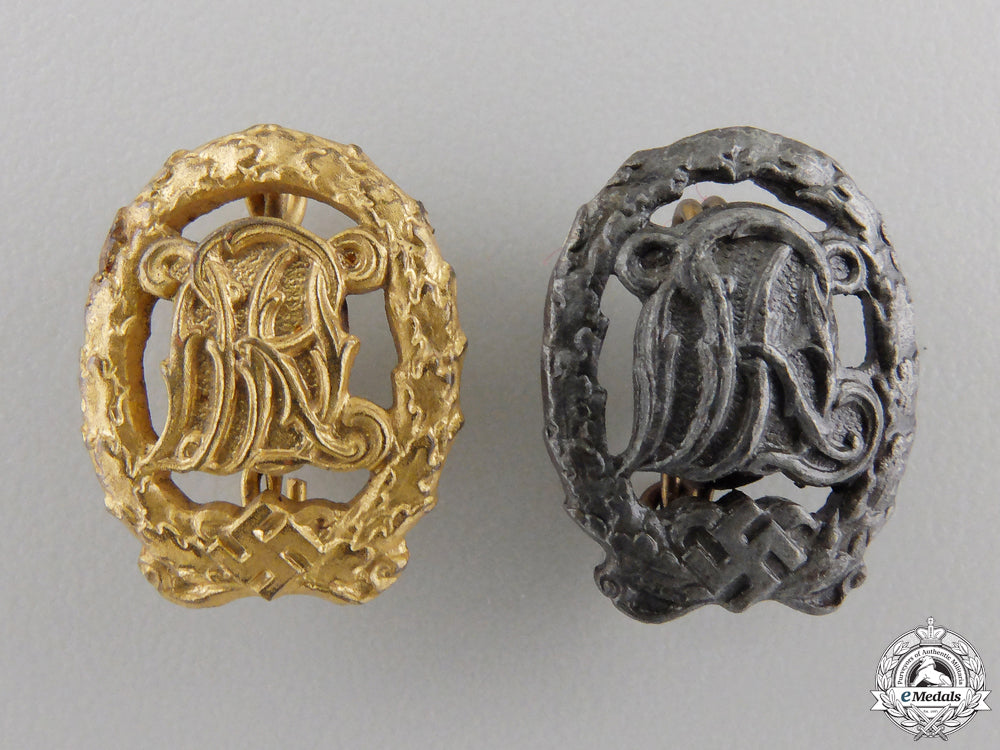 a_pair_of_miniature_drl_sport_badges;_gold&_bronze_grade_a_pair_of_miniat_55785d13488be