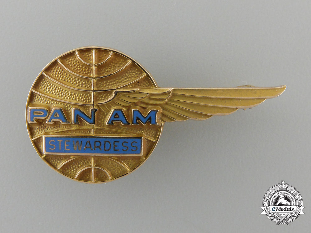 a_pan_american_airlines_stewardess_badge_in_gold_a_pan_american_a_55d4814044082