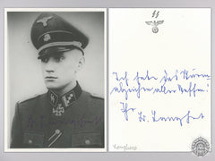 A Post War Signed Photograph Of A Knight's Cross Recipient