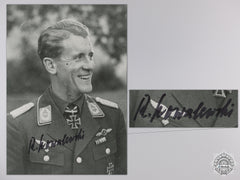 A Post War Signed Photograph Of A Knight's Cross Recipient