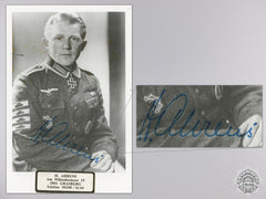 A Post War Signed Photograph Of A Knight's Cross Recipient