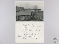 A Post War Signed Photograph Of A Knight's Cross Recipient