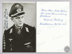 A Post War Signed Photograph Of A Knight's Cross Recipient