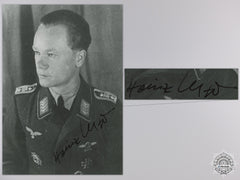A Post War Signed Photograph Of Knight's Cross Recipient; Meyer