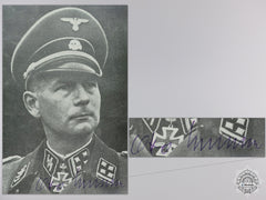 A Post War Signed Photograph Of Knight's Cross Recipient; Otto Kumm