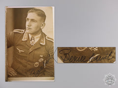 A Post War Signed Photograph Of Knight's Cross Recipient; Berner