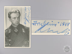 A Post War Signed Photograph Of Knight's Cross Recipient; Kertz