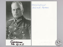 A Post War Signed Photograph Of Knight's Cross Recipient; Reymann