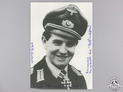 A Post War Signed Photograph Of Knight's Cross Recipient; Schroedter