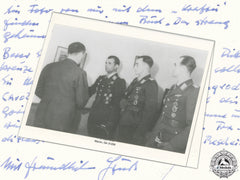 A Post War Signed Photograph Of Knight's Cross Recipient; Späte