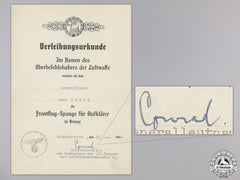 A Reconnaissance Squadron Clasp Award Document; Bronze Grade