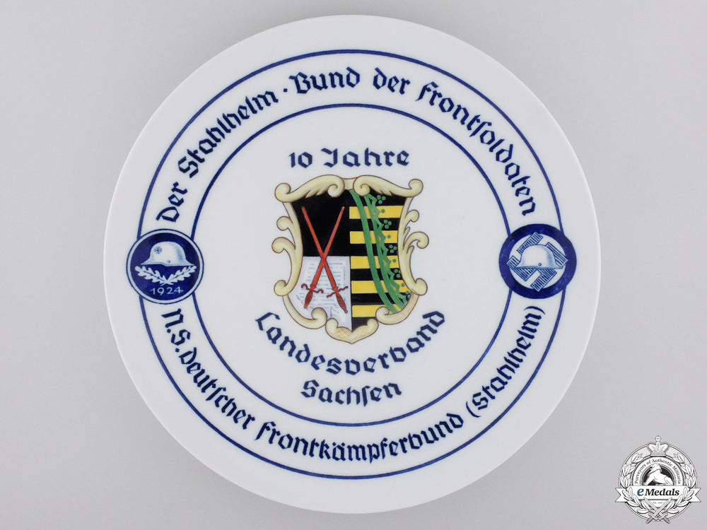 a_saxon_steel_helmet_league_of_frontline_soldiers_tenth_anniversary_plate_a_saxon_steel_he_55648b98a6d98