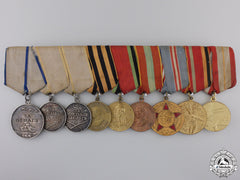 Russia, Soviet Union. A Nine Piece Medal Bar