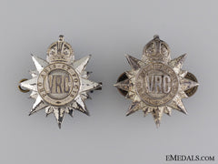 A Set Of 3Rd Regiment; Victoria Rifles Of Canada Officer's Collar Badges