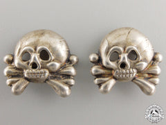 A Set Of Panzer Collar Tab Skulls